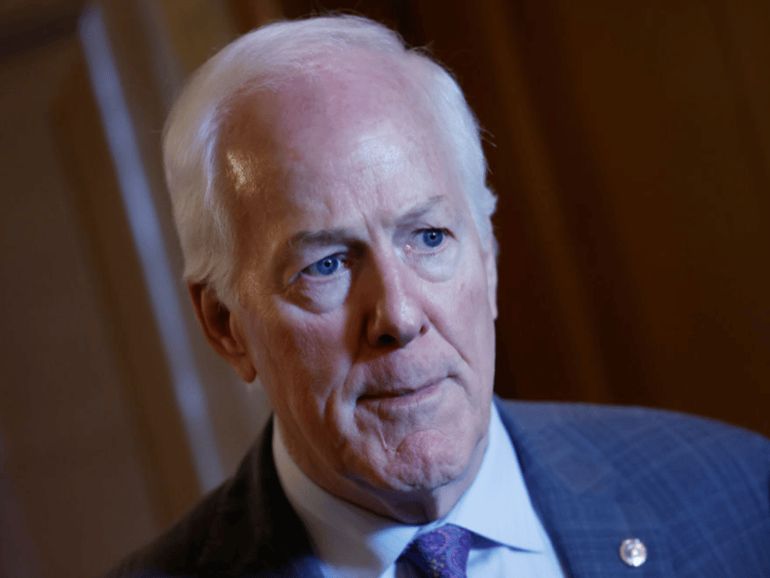 WASHINGTON, DC - JUNE 20: Sen. John Cornyn (R-TX) speaks to reporters outside of the Senat