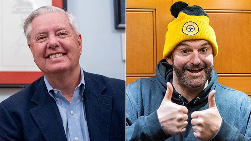 Left: Sen. Lindsey Graham; Right: Sen. John Fetterman