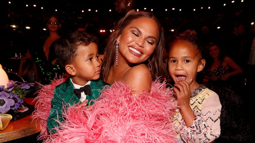 Chrissy Teigen with her kids