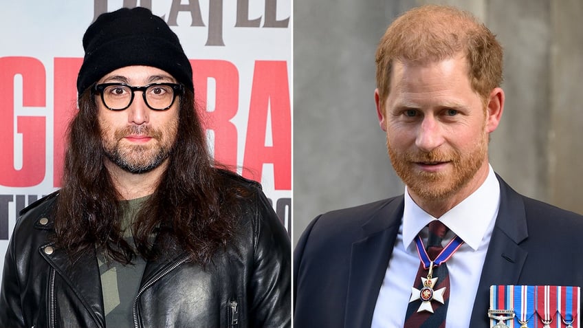 Side by side photos of Sean Ono Lennon and Prince Harry