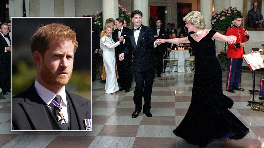 john travolta, princess diana, prince harry