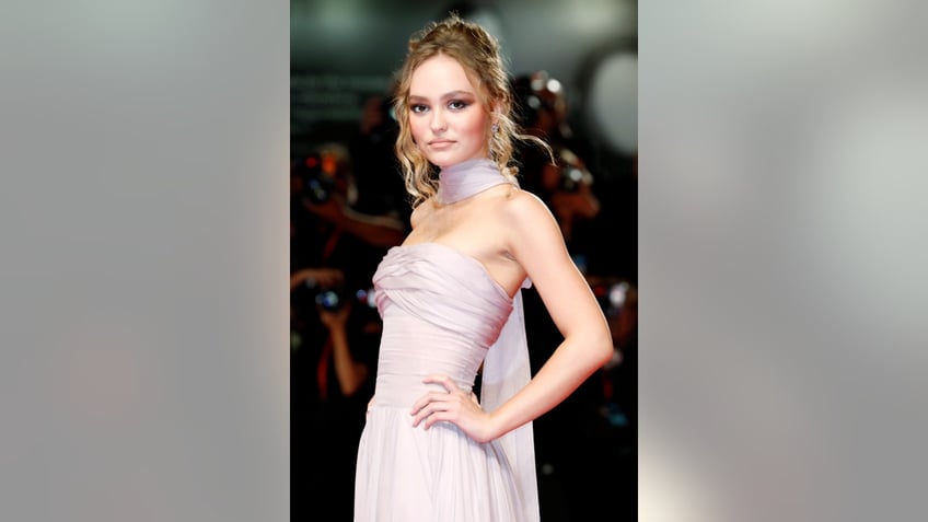 Lily-Rose Depp wears strapless dress