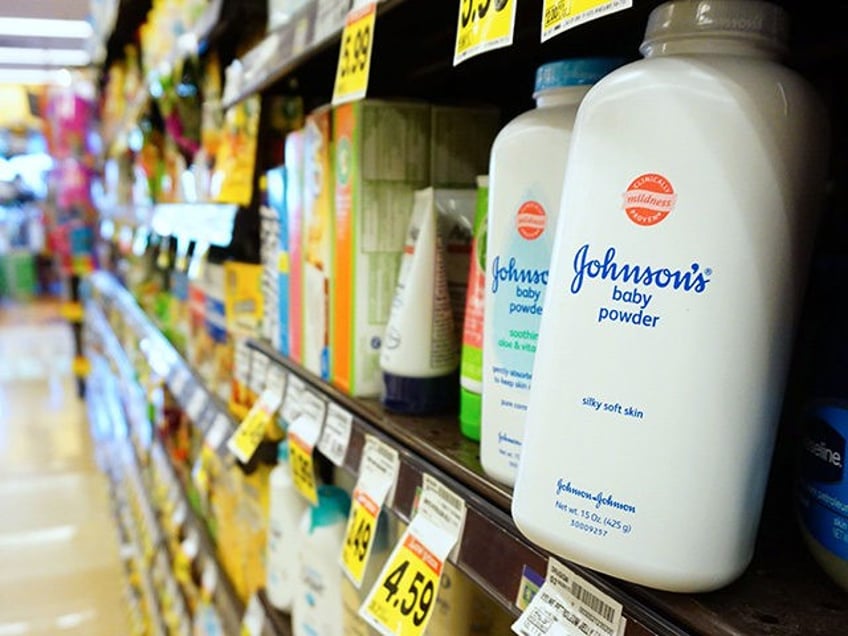 Johnson's baby powder remains stocked at a supermarket shelf on August 22, 2017 in Alhambr