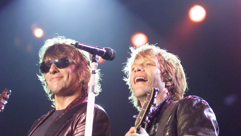 Jon Bon Jovi and Richie Sambora onstage