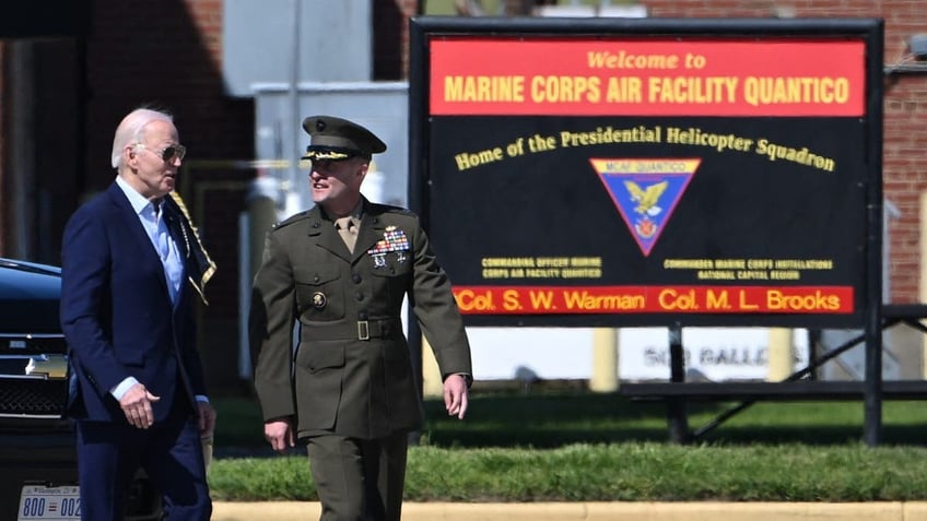 Biden on Marine Corps Base Quantico