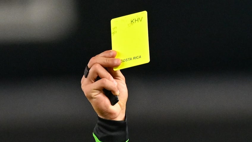 A yellow card at MLS game