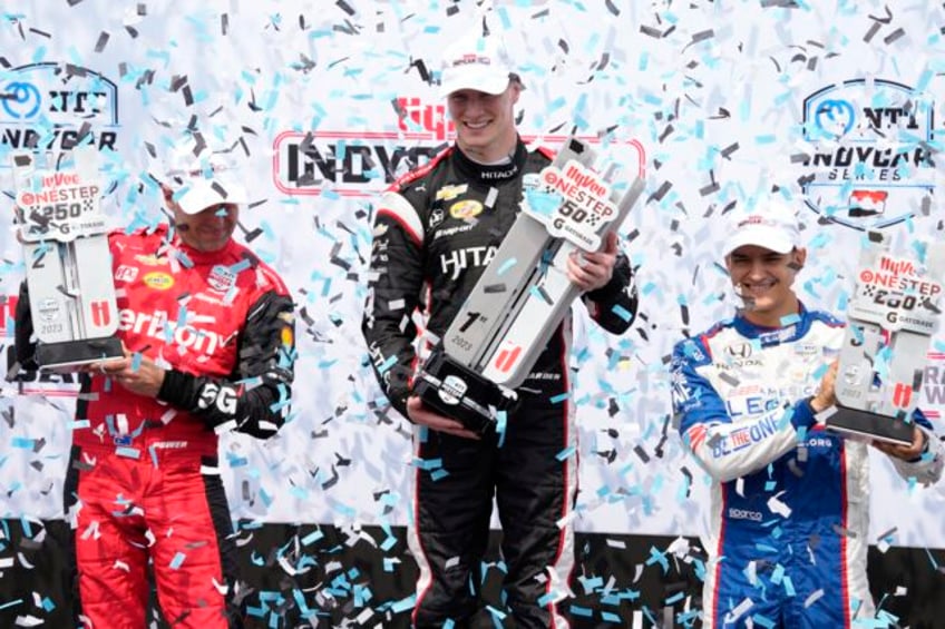 josef newgarden completes an indycar series weekend sweep at iowa speedway