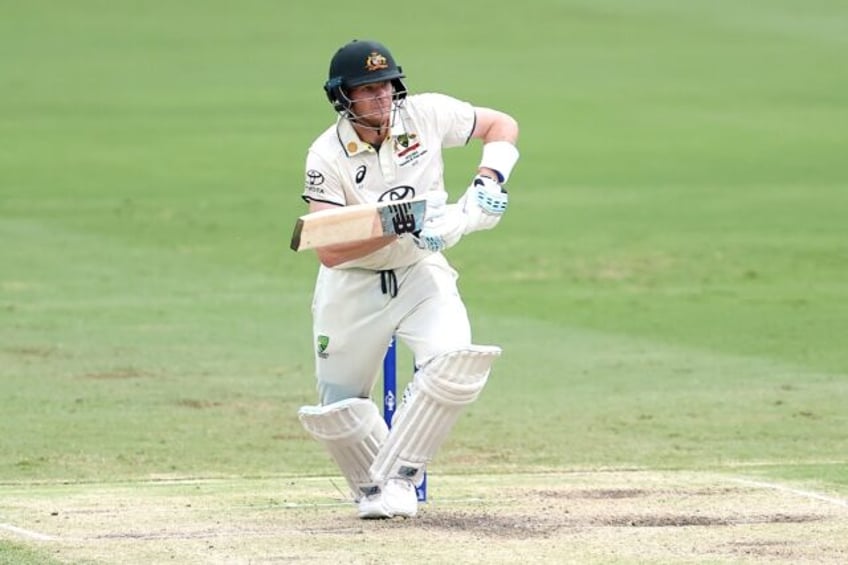 Australia's Steve Smith bats during day four of the second cricket Test against West Indies at the Gabba in Brisbane