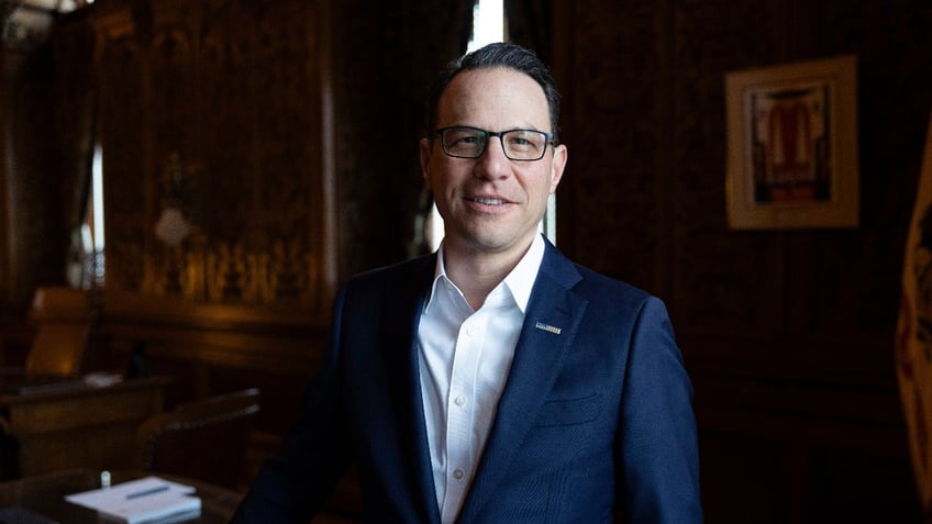 Josh Shapiro, governor of Pennsylvania, before an interview at the State Capitol building in Harrisburg, Pennsylvania