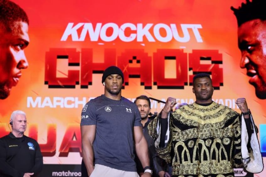 Anthony Joshua (left) will face Francis Ngannou (right) in Saudi Arabia on March 8