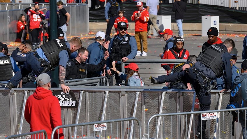 Police at Chiefs parade shooting