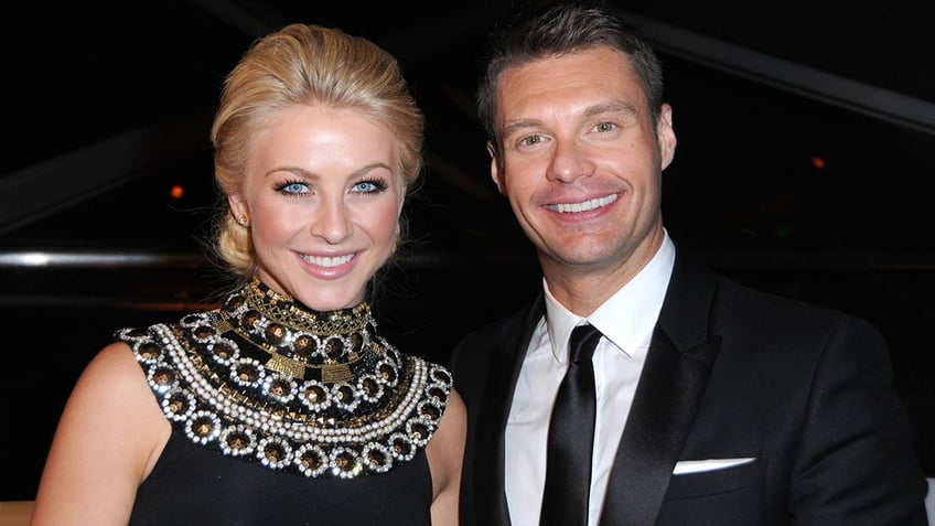 Julianne Hough and Ryan Seacrest at a Golden Globes after party.