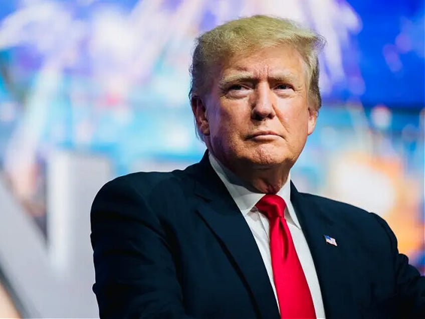 PHOENIX, ARIZONA - JULY 24: Former U.S. President Donald Trump prepares to speak at the Ra