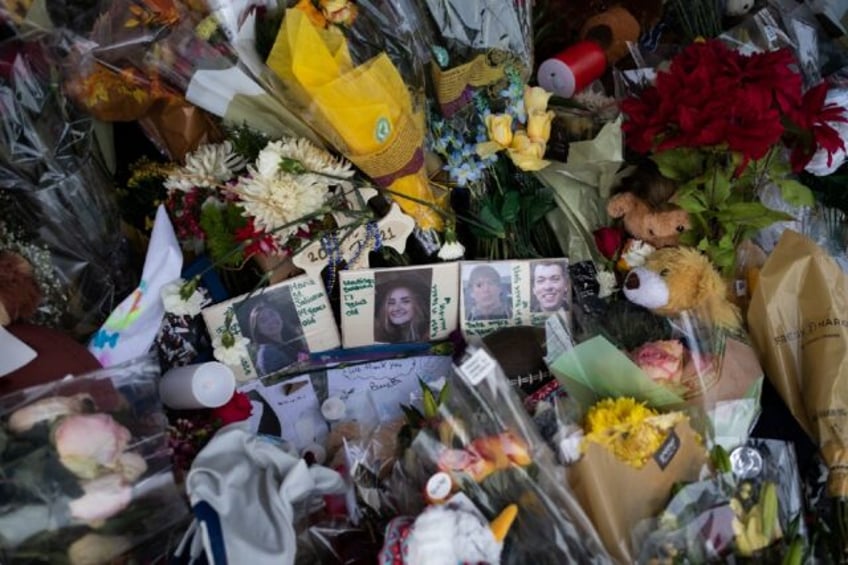 A memorial for the victims of the 2021 shooting at Oxford High School in Michigan