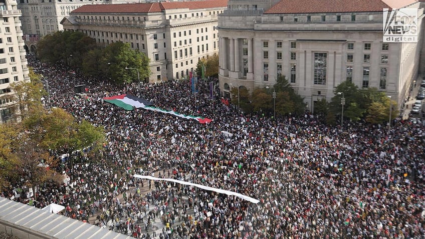 just 1 pro palestinian dc protester arrested after acts of vandalism bid to scale white house fence