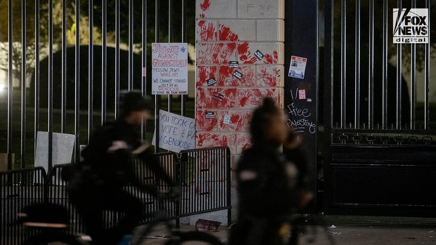 just 1 pro palestinian dc protester arrested after acts of vandalism bid to scale white house fence