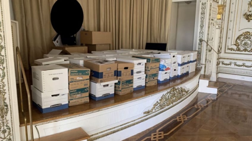 boxed documents at Mar-a-Lago