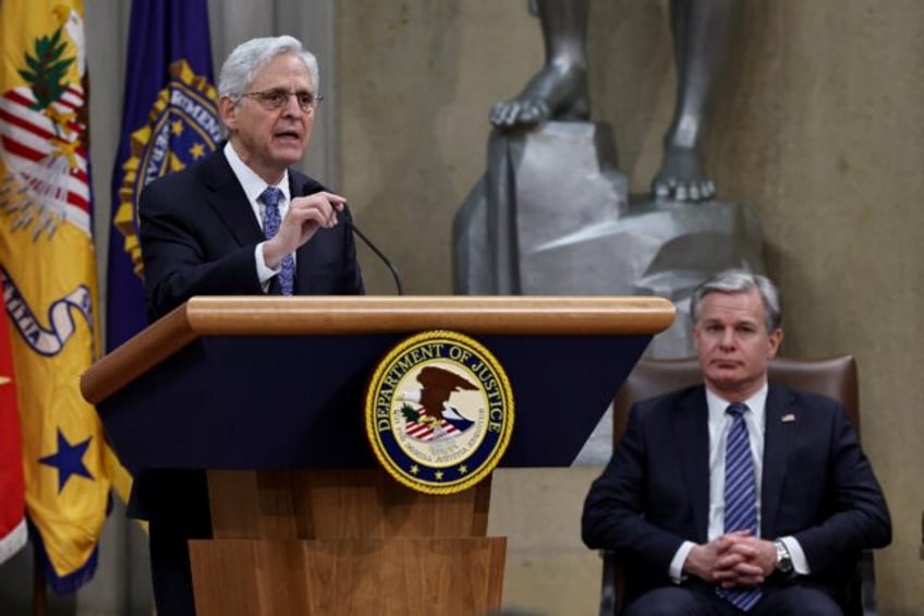 US Attorney General Merrick Garland delivers his farewell address to Justice Department em