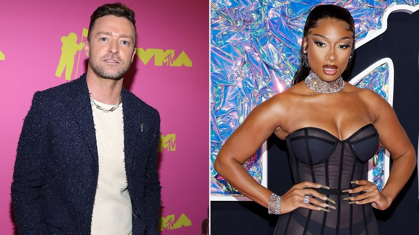 justin timberlake and megan thee stallion appear to feud at the vmas