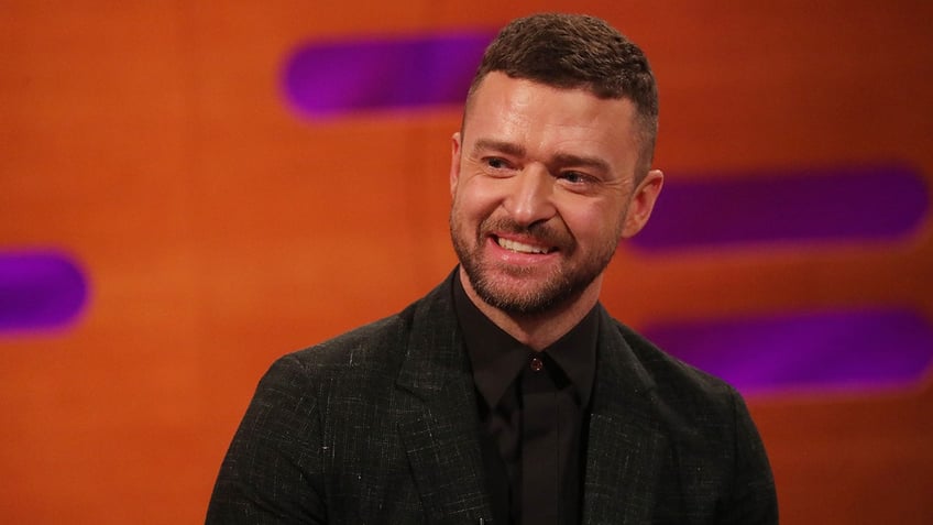 Justin Timberlake during the filming for the Graham Norton Show