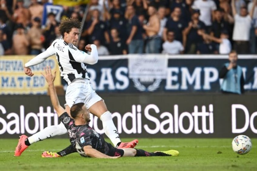 Dusan Vlahovic (top) had Juventus' best chance to score at Empoli