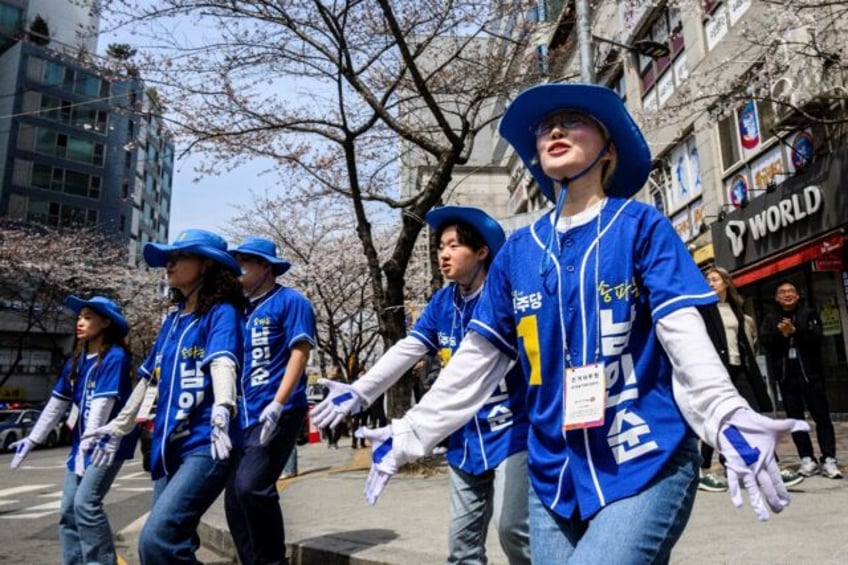 Campaign speeches have been interspersed with ear-splitting blasts of music and dance mov