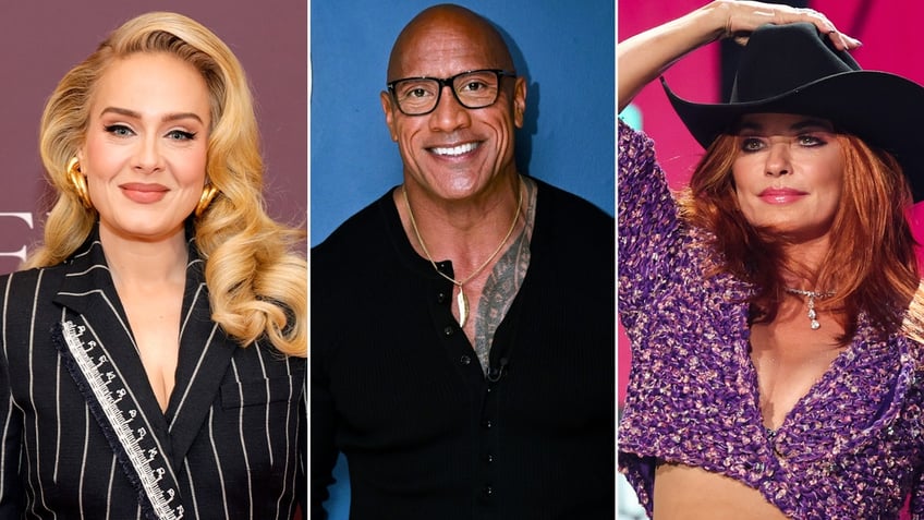 adele dwayne johnson shania twain