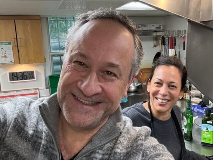 Vice President Kamala Harris on Christmas Day posted a seemingly down-to-earth photo of her and husband Doug Emhoff preparing a festive dinner in their kitchen.