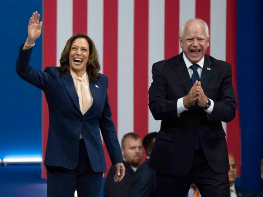 Democratic presidential nominee Vice President Kamala Harris and her running mate Minnesot