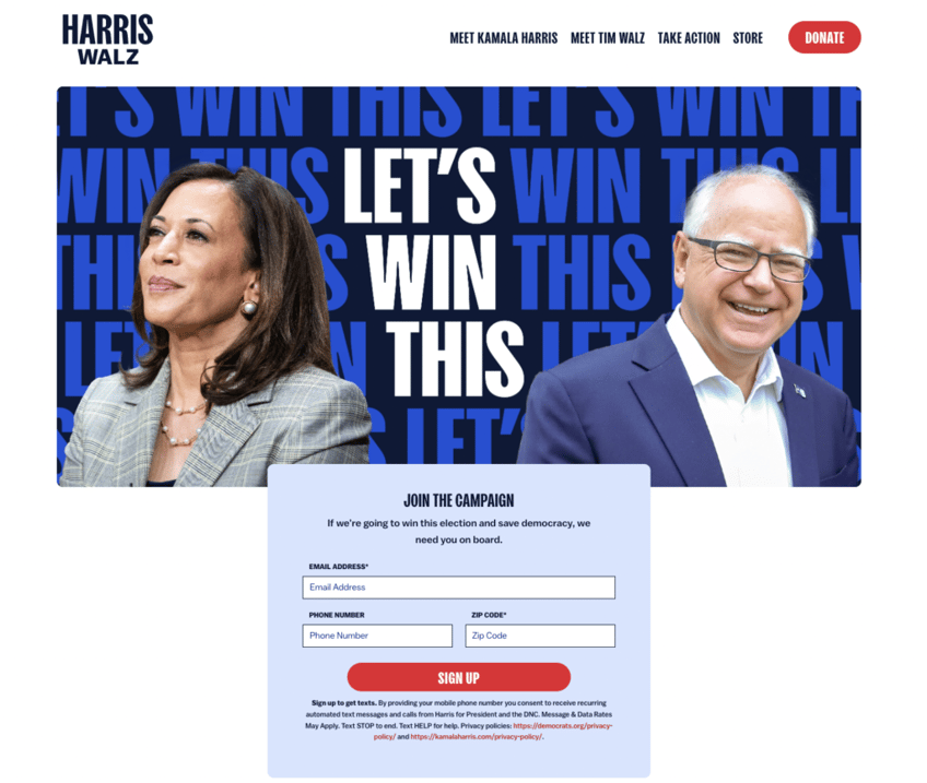 kamala harris adds tim walz to website but still no policies yet