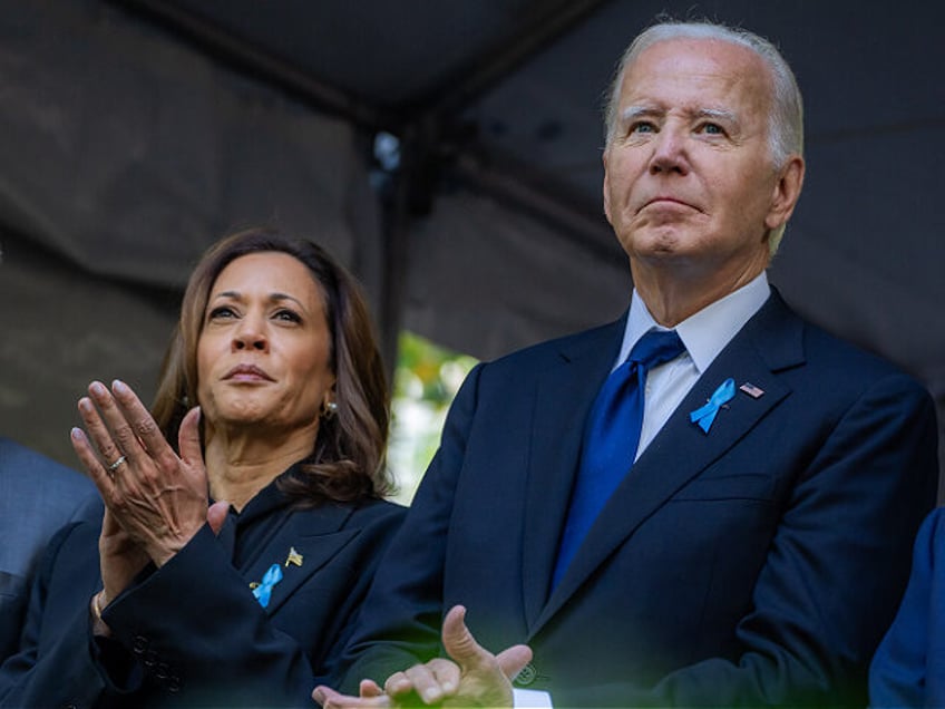 President Joe Biden and Vice President Kamala Harris attend a ceremony marking the 23rd an