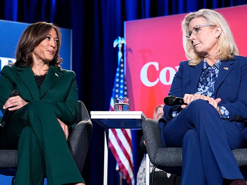 Democratic presidential nominee Vice President Kamala Harris, left, and former Republican