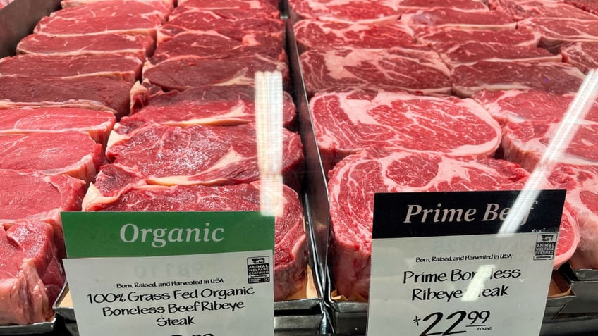 Meat on display at market