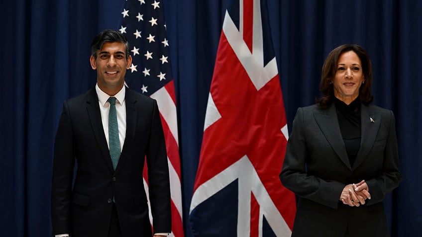 kamala harris uks rishi sunak reportedly to discuss israel ukraine during vps trip to london ai summit