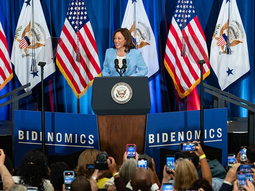 Vice President Kamala Harris delivers remarks on the one-year anniversary of the Inflation