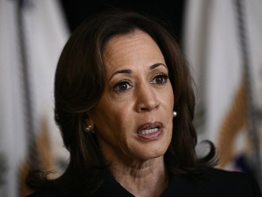 US Vice President and Democratic presidential candidate Kamala Harris speaks after Iran la