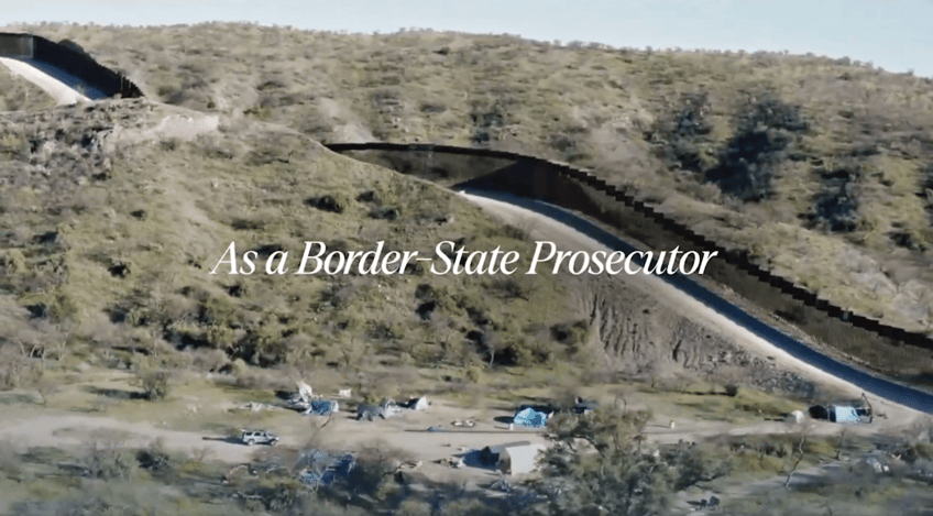 kamala harriss latest campaign ad features border wall built by trump administration