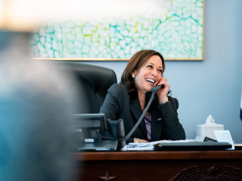 Vice President Kamala Harris holds an on-phone and in-person meeting in preparation for he