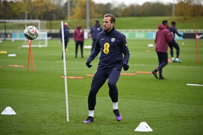 England captain Harry Kane trains ahead of matches against Greece and Ireland