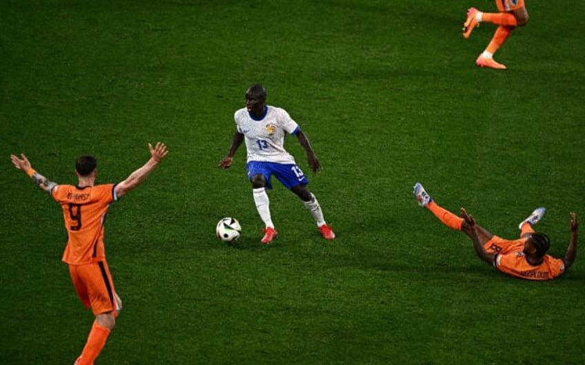 N'golo Kante (centre) has been named man-of-the-match in both France's opening two Euro 20