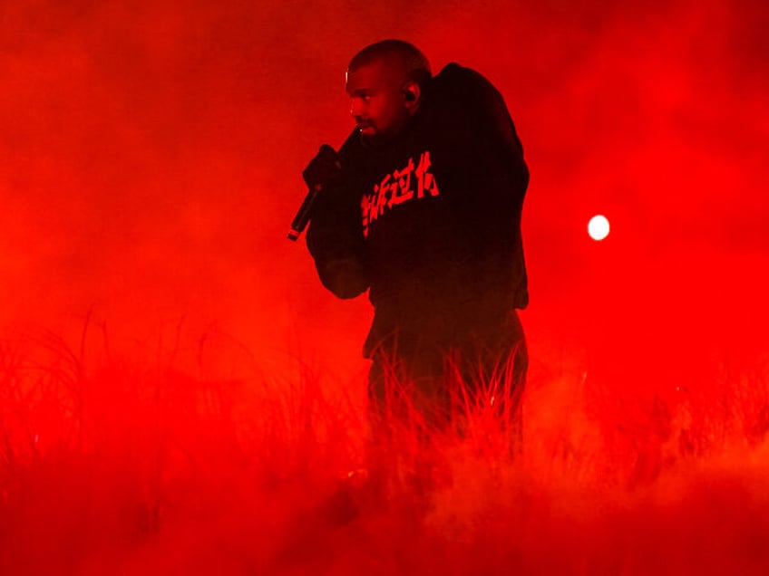HAIKOU, CHINA - SEPTEMBER 15: American rapper Kanye West performs during his Vultures List