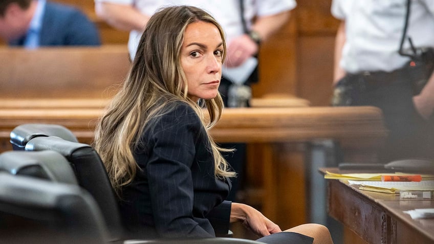 Karen Read sits in court during jury selection at Norfolk County Superior Court