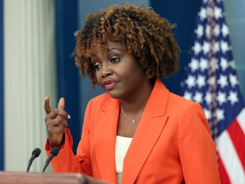 WASHINGTON, DC - FEBRUARY 23: White House Press Secretary Karine Jean-Pierre speaks during