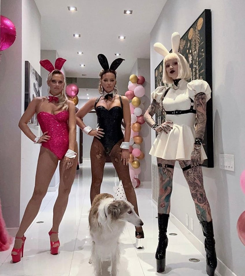 kate beckinsale cosplays as playboy bunny days after 50th birthday