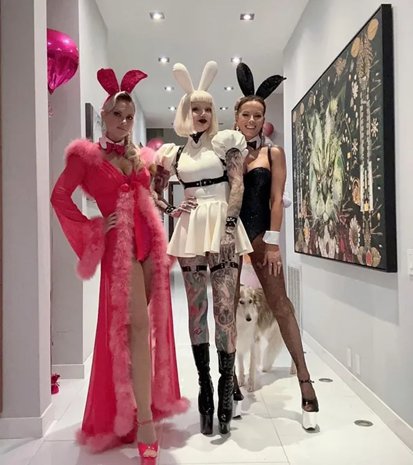 kate beckinsale cosplays as playboy bunny days after 50th birthday