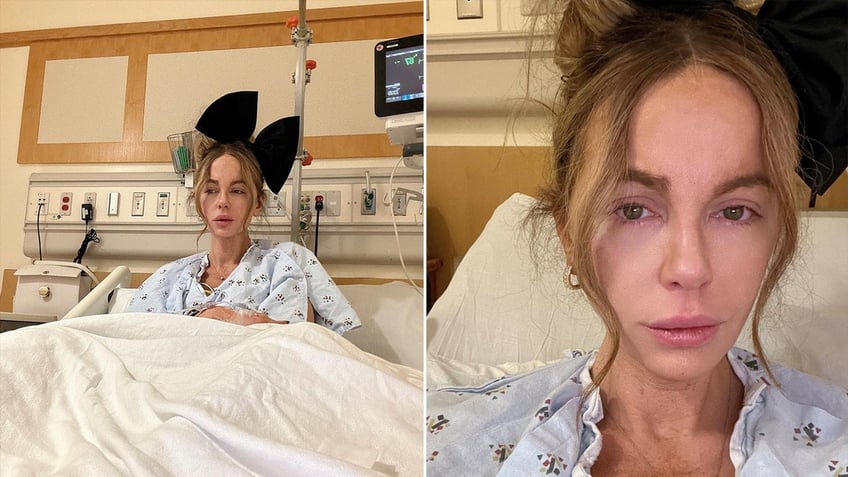 Kate Beckinsale in hospital bed