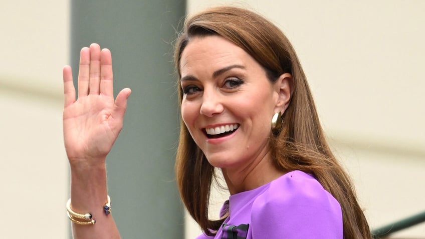 Kate Middleton in a purple dress