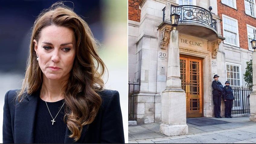 A split of Kate Middleton and the London Clinic