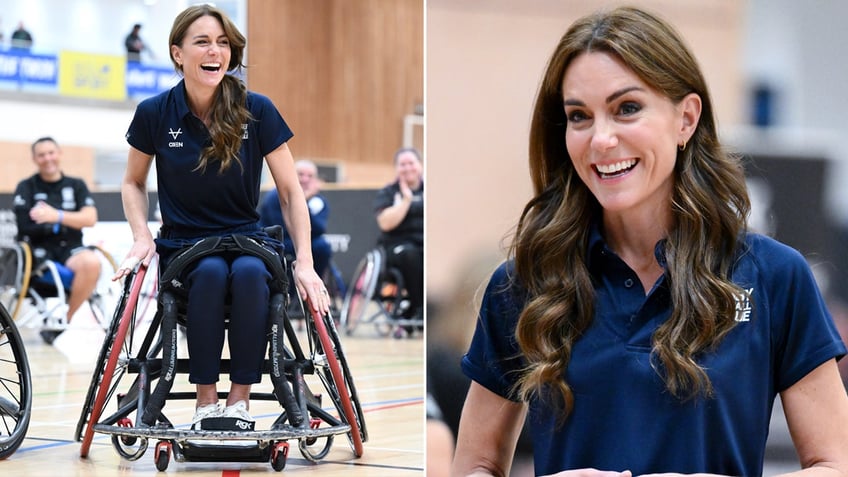 kate middleton suits up in sweats for wheelchair rugby match in england