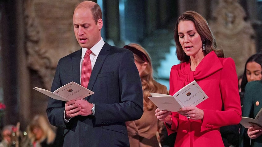 Prince William and Kate Middleton at 'Royal Carols - Together At Christmas', a Christmas carol concert.